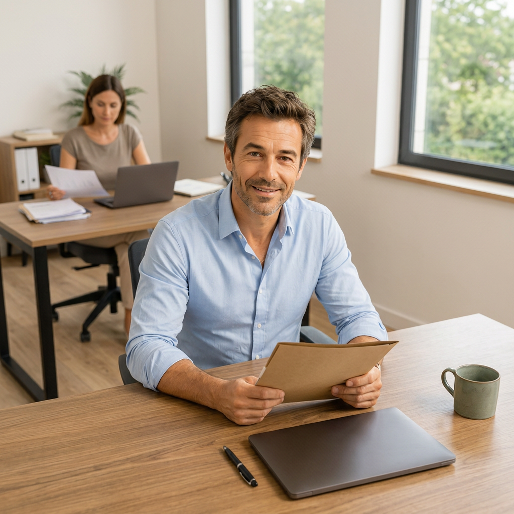 Le dirigeant examine les projets de son entreprise