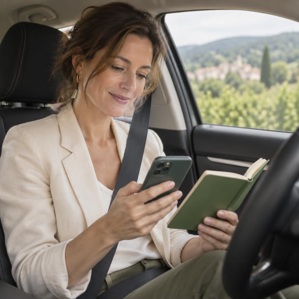 Une freelance fait le point entre deux rendez-vous