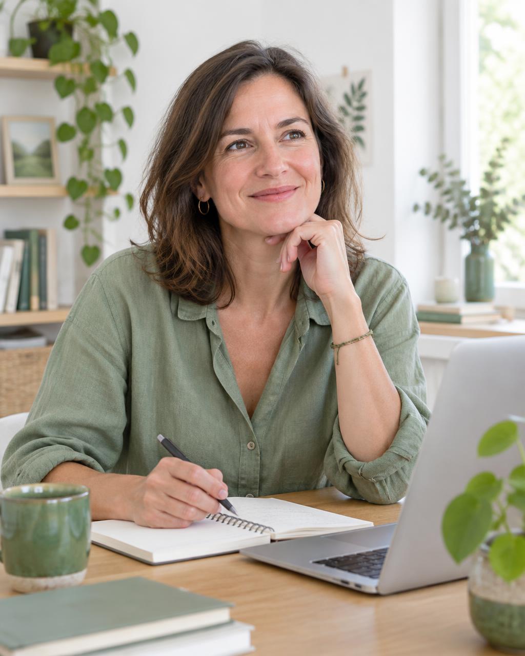 Une freelance réfléchit à ses valeurs professionnelles